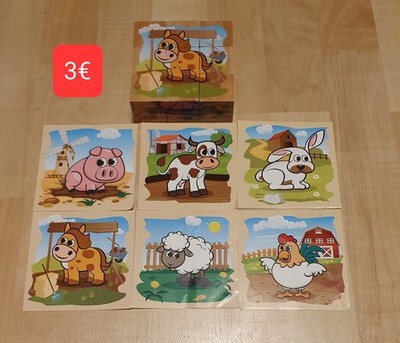Eichhorn - Bilderwürfel Bauernhof, 9 Bausteine, 6 Motive, Inkl. Vorlage