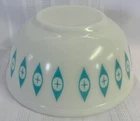 Vintage PYREX Turquoise Aqua "ATOMIC EYE" Mixing Bowl 8 3/4" Across the top