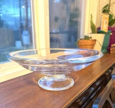 Simon Pearce Glass Footed Pedestal Bowl 10”