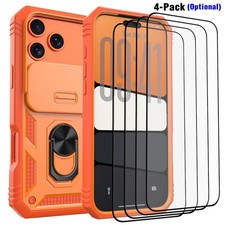 For iPhone 17/17 Pro/17 Pro Max/Air Case Hard Ring Stand Cover /Screen Protector