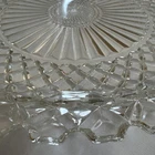 Anchor Hocking 1930s Waterford Waffle Round Cut Glass Platter 14” #Y
