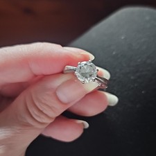 925 Diamondfire Sterling Silver Cubic Zirconia Solitaire Engagement Ring Size L