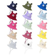 Baby 3-12 months Soft Cotton Bucket Sun Hat with Ears Infant