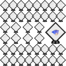 40 Pcs 3D Floating Frame Display Case Coin Display Holder Stands Bulk Transparen