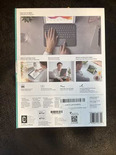Logitech Combo Touch for iPad (7th, 8th and 9th gen) keyboard case w/ trackpad - 第 2/7 張圖片