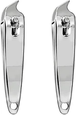 2 PCS Metal Slanted Edge Nail Cutting Clippers Pedicure Manicure Tool Slanted Ti