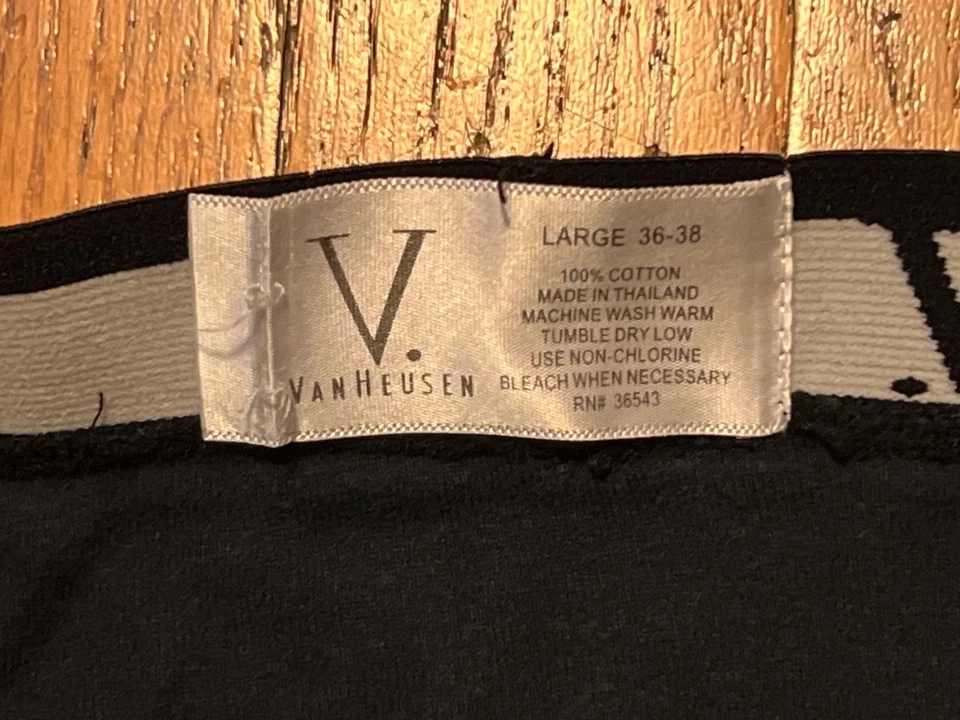Hombres Talla 36-38 (Grande) ~ Van Heusen™ Logo Calzoncillo Negro Ropa Interior 100% Algodón Foto 3 de 4