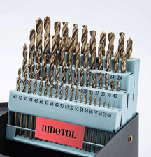 60PCS Cobalt Drill Bit Set M35 HSS Twist Jobber Drill Bits for Hardened Metal, S