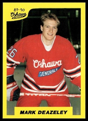 1989-90 7th Inning Sketch OHL Hockey Mark Deazeley Oshawa Generals #10 NM