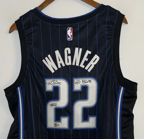 Franz Wagner "GO BLUE" Signed Orlando Magic Nike Autographed NBA Auto Jersey BAS