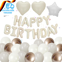 Creme Weiß Luftballons Geburtstag Dekoration - 37 StüCke Happy Birthday Folienba