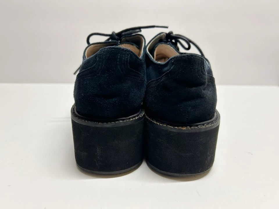 Zapato Deportivo Oxford Shellys London Para Mujer Negro Gamuza Lentejuelas Plataforma 36 6 Foto 4 de 4