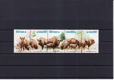 SA30g Poland 1981 Nature Protection - The European Bison used strip