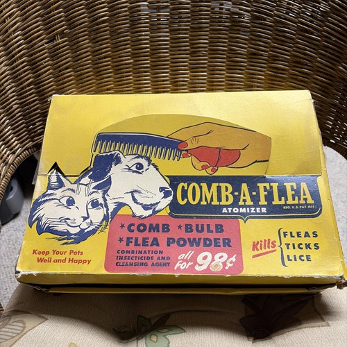 Vintage Comb-A-Flea Atomizer Display Box 1950-1952
