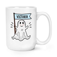 Personalisiert Boo Geist 426Ml Groß Becher Tasse Gruselig Halloween Lustig
