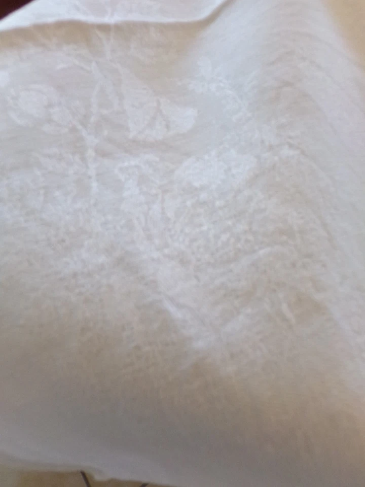 6 Serviettes de Table  en Lin Damassé Monogramme "C B " - Photo 3/4