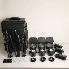 Fiilex P360EX 3-Light Bi-Color LED Kit Case Stands W/ 3x Fresnel P2Q D-Tap