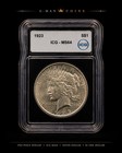 1923 Peace Dollar ICG MS64 Silver Dollar Better Date Certified BU — photo 1