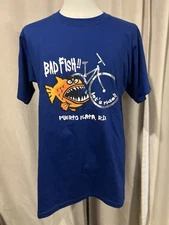 Bad Fish Puerto Plata R.D. “let’s ride.” T Shirt Blue Large