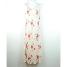 Casual Corner Vintage Y2K Rose Floral Maxi Dress Cream Dainty Ethereal Fairy 16