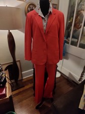 Vintage 70s Dalton Women's Leisure Suit In Coral Pink Size 10 Made In USA Retro
