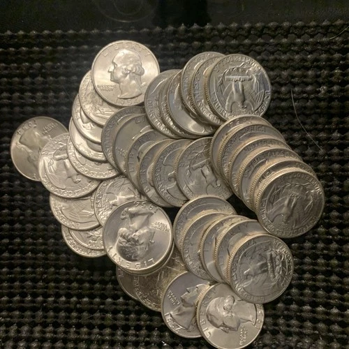 90% Silver  1954-P Washington Quarter  Uncirculated lot of 40