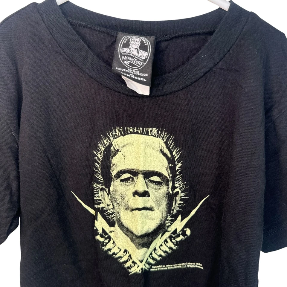 Rock Rebel Frankenstein Camiseta Top Camiseta Niños Niños Halloween Horror Punk Gótico 5T Foto 3 de 4