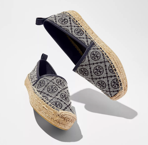 Brandneu TORY BURCH "T" Monogramm Plateau Espadrille Ballerinas Größe 9 - Bild 6 von 7