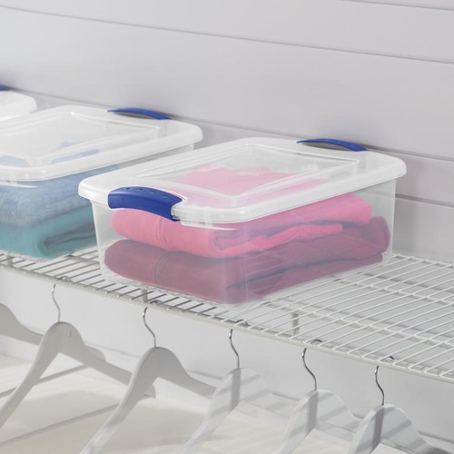 3 Pack Clear Storage Bins W/ Lids Stackable Organizer Closet Toy Shoe Storage US - Picture 5 of 9