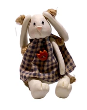 Russ Berrie Co. Bunny Rabbit Shelf Sitter 13900 Mini Kin 3" Figurine Sculptstone
