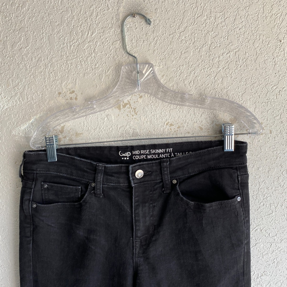 Gap Jeans Womens Black Mid Rise Skinny Fit Denim Pants Casual