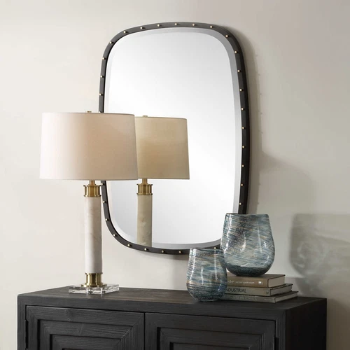 BENEDO INDUSTRIAL INSPIRED IRON WALL VANITY MIRROR UTTERMOST 09967 - Picture 2 of 5