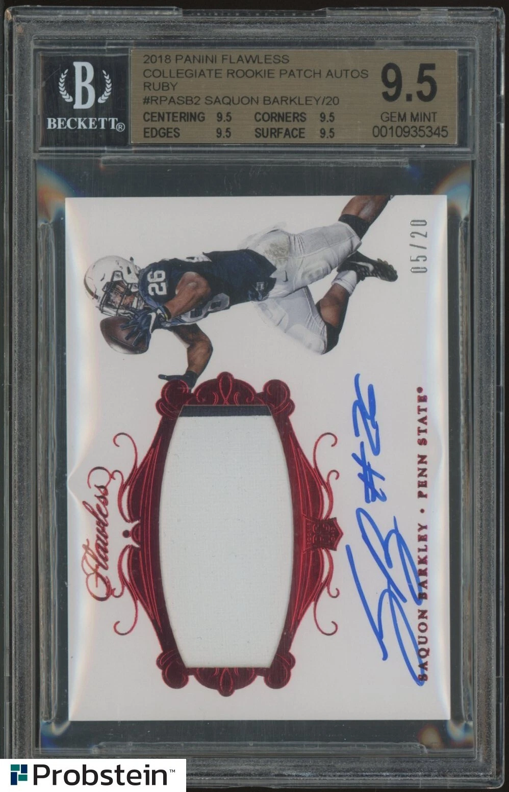 Saquon Barkley Panini Flawless Collegiate #87 Ruby