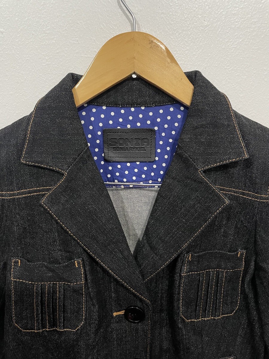 VINTAGE SONIA RYKIEL WOMENS DENIM JACKET INDIGO DENIM JACKET
