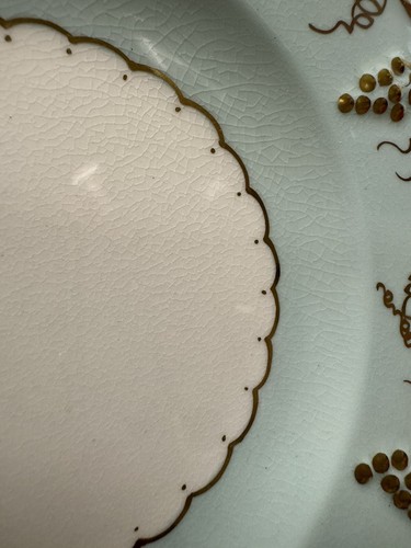 (4) Royal Crown Derby Aqua 'Vine' 6.25 Inch BREAD PLATES w/Crazing! - Picture 7 of 7