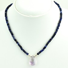 83 Cts Earth Mined Single Strand Iolite Faceted Beads Necklace Jewelry JK 23E294