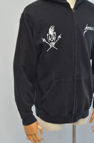 Metallica Vintage Men's Black Cotton Full Zip Big Logo Hoodie Size M - Picture 4 of 15