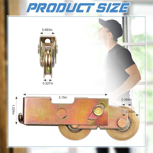 Sliding Patio Door Rollers 1-1/4 Inch Tandem Roller Assembly 2 Pack - 第 2/7 張圖片