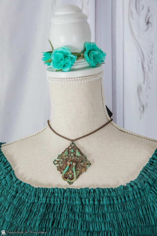 Green Festival Outfit Medium Zootzu Fairy Boho Hippie Costume Fae Faire - Image 2 of 4