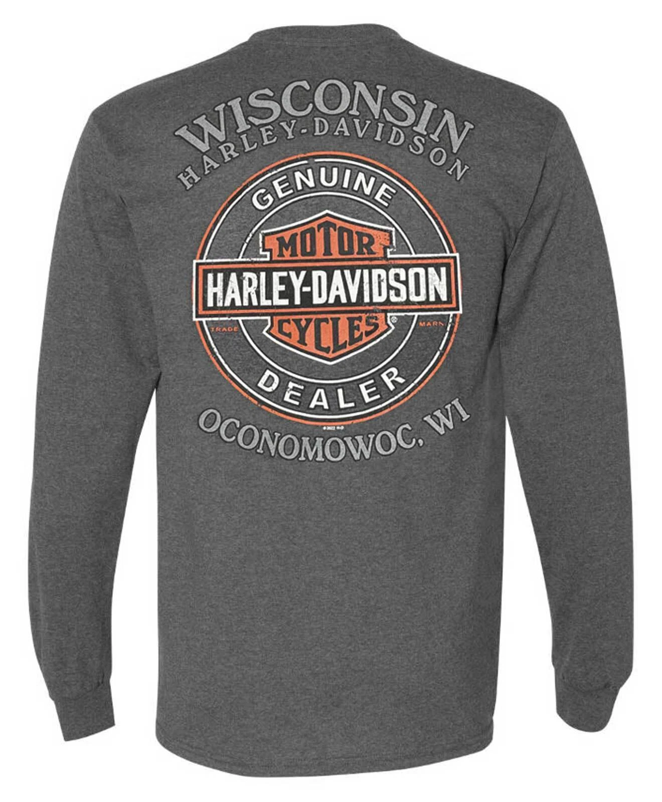 H Davidson Men's Negative  Distressed Logo Long Sleeve Shirt