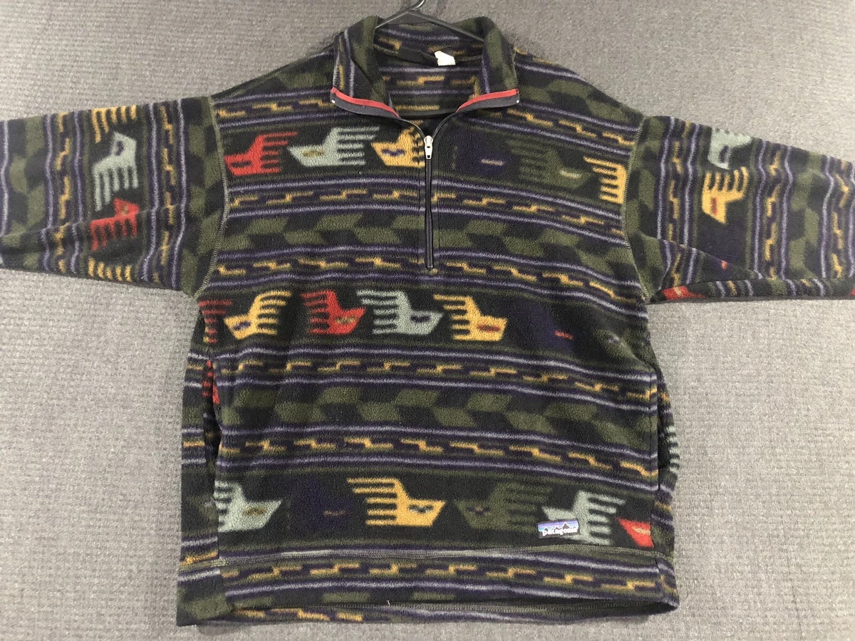 Vintage Patagonia Condor Aztec Bird 1/4 Zip Fleece Pullover Men's