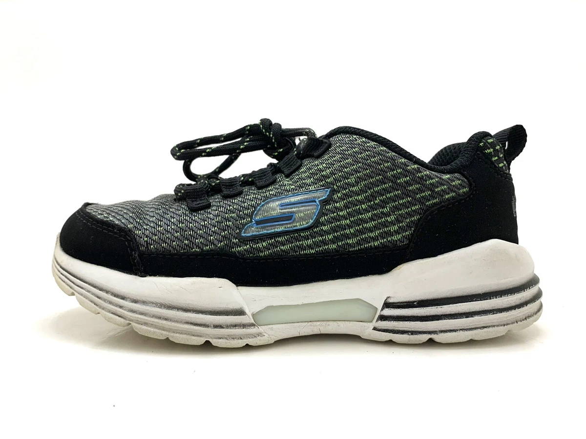 Skechers Unisex Kids Light Up Sneakers Black Lime SN 90730L Size 12 | eBay