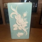 Weller Pottery Blue Cameo 10" Mid 1930's Rectangular Vase. No Chips Or Crackes