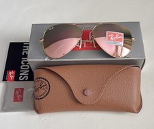 RayBan RB3025 Ray Ban Women Sunglasses Aviator Flash Pink Lens 58mm     