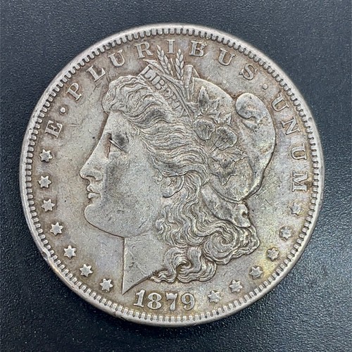1879 S Open 9 Morgan Dollar XF/AU 90% Silver $1 US Coin #1379 - Picture 5 of 7