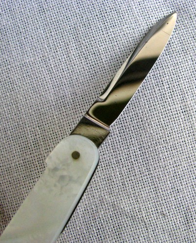 IXL 1880's PRISTINE MINT 3 BLADE MOTHER OF PEARL LOBSTER PATTERN POCKETKNIFE - Picture 3 of 15