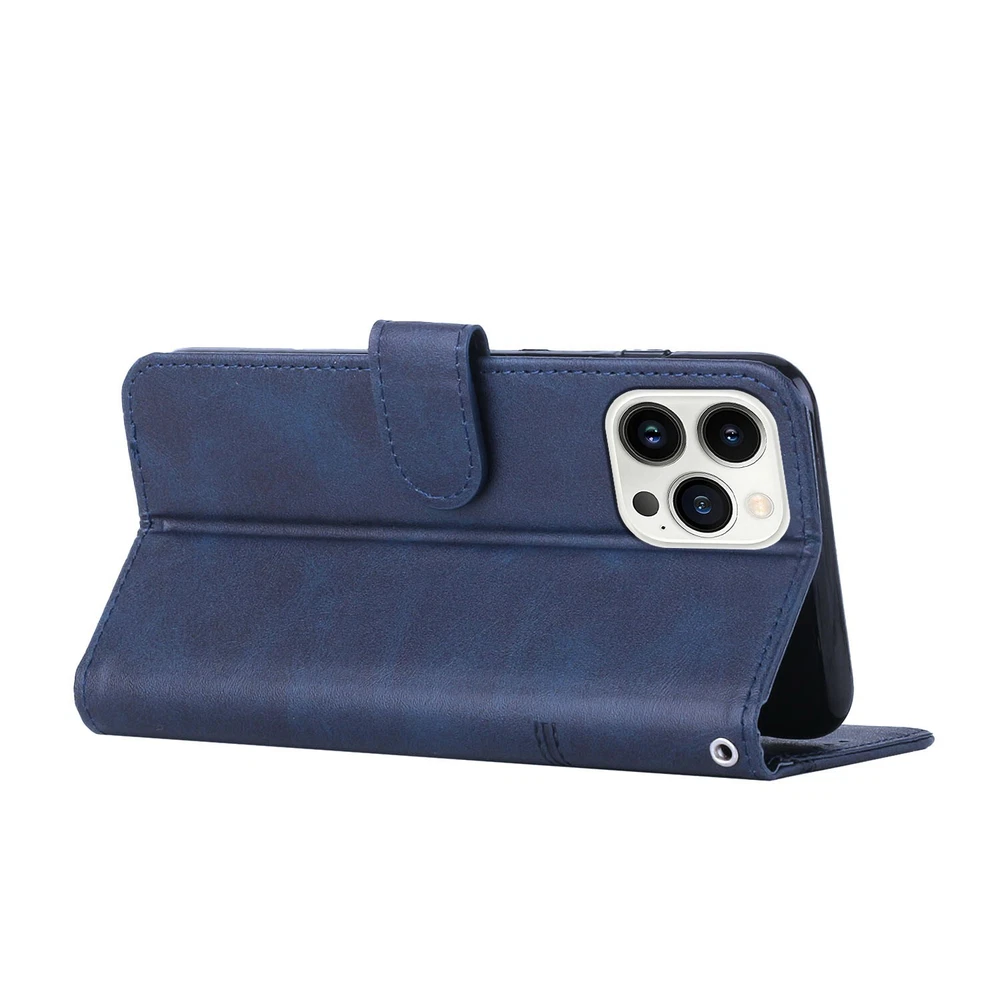 Durable Leather Wallet Stand Case for iPhone 16 15 14 13 12 11 Pro Max Plus