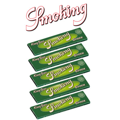 Smoking Green 5 Heftchen King Size Paper・5 x 33 Blättchen Long Paper Original