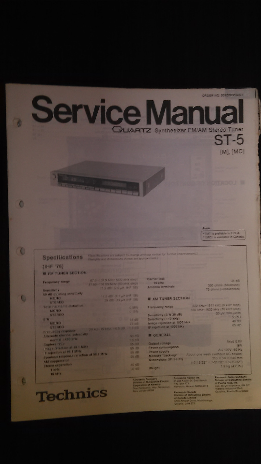 Technics ST-5 vintage audio equipment - eBay listing photo 4