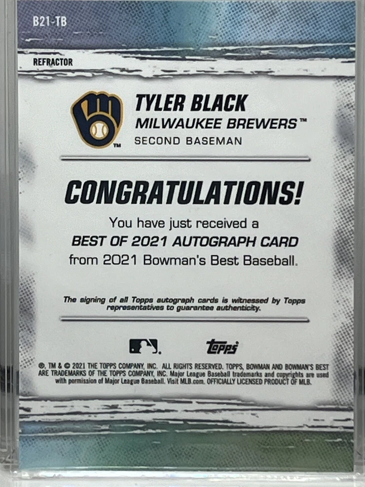 2021 Bowman's Best Tyler Black Refractor Auto #4 Prospect #B21-TB - Image 2 of 2